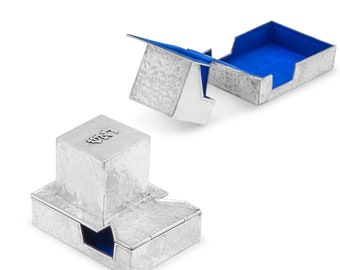 Modern Sterling Silver Hammered Finishing Tefillin Cases