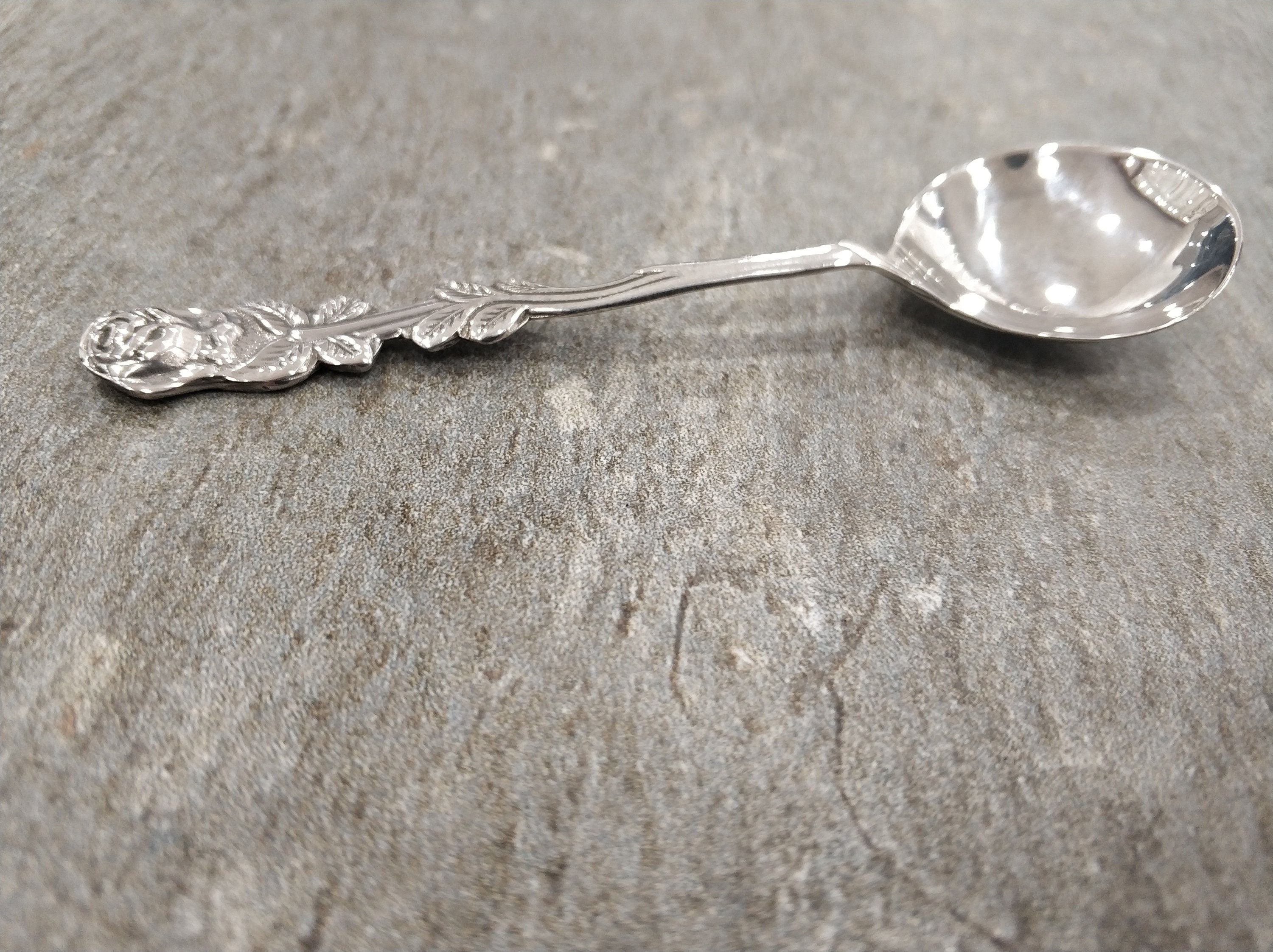 Vintage Inspired Sterling Silver Spoon With Rose Handle & Custom