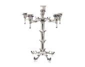 Unusual 925 Sterling Silver Candelabra with Amethyst stones, Perfect for Shabbat Candles
