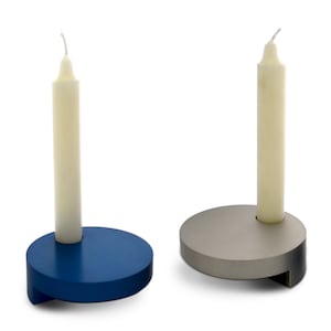 Terrific Jewish Hanukkah Gift Traveling Modern Blue Hanukkah Menorah & Candlesticks image 2