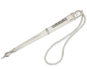 Personalized Classic 925 Sterling Silver Torah Pointer With filigree ornaments - Unique Jewish Holiday Gift