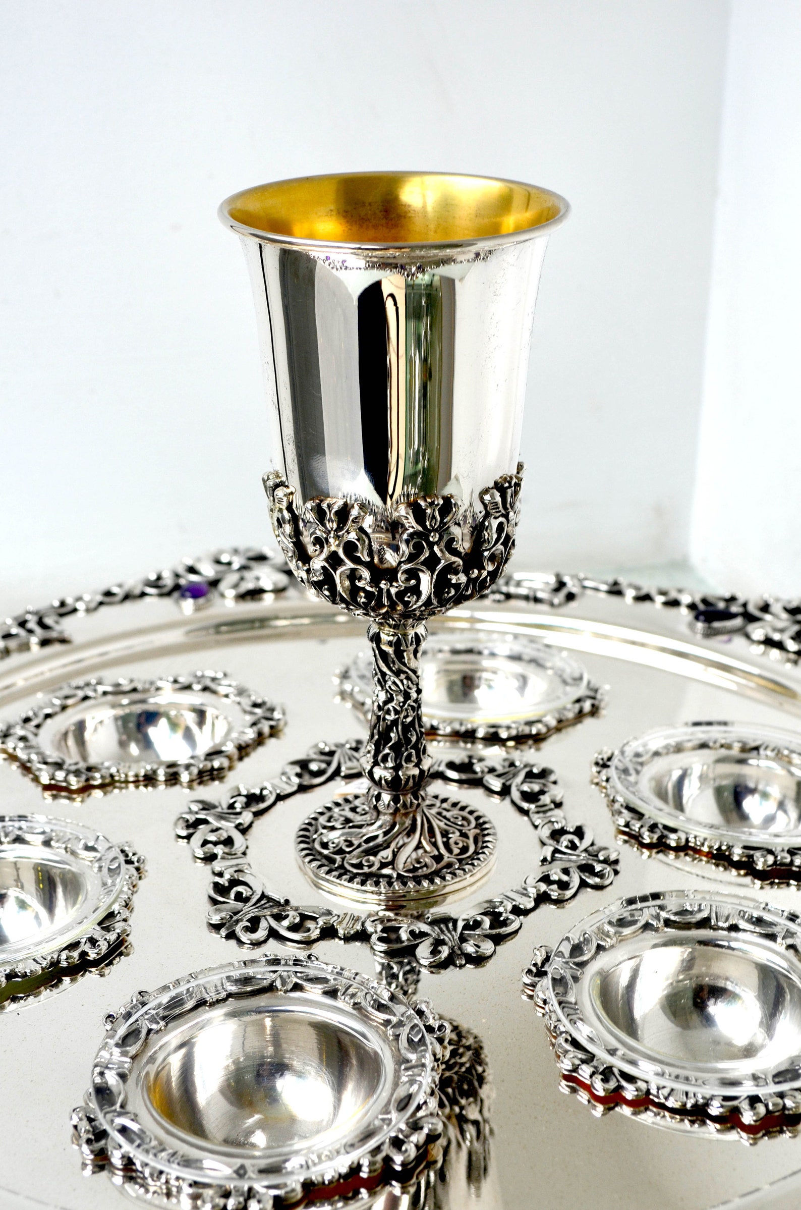 Traditional Vintage Seder Plate 925 Sterling Silver Hexagon Etsy