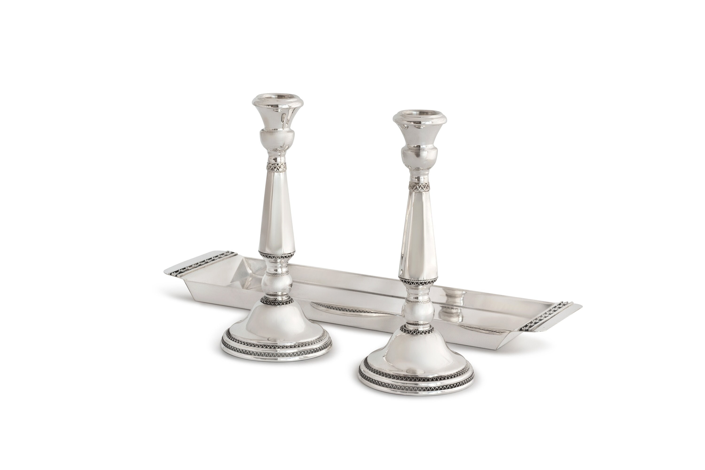 Sabbat Sterling Silver Candlesticks - 5 Custom Sizes - Classic Judaica