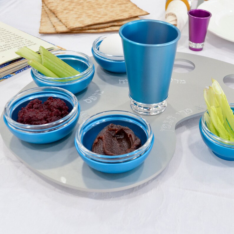 Passover Seder Plate Black & Natural Made of Anodized Aluminum Etsy