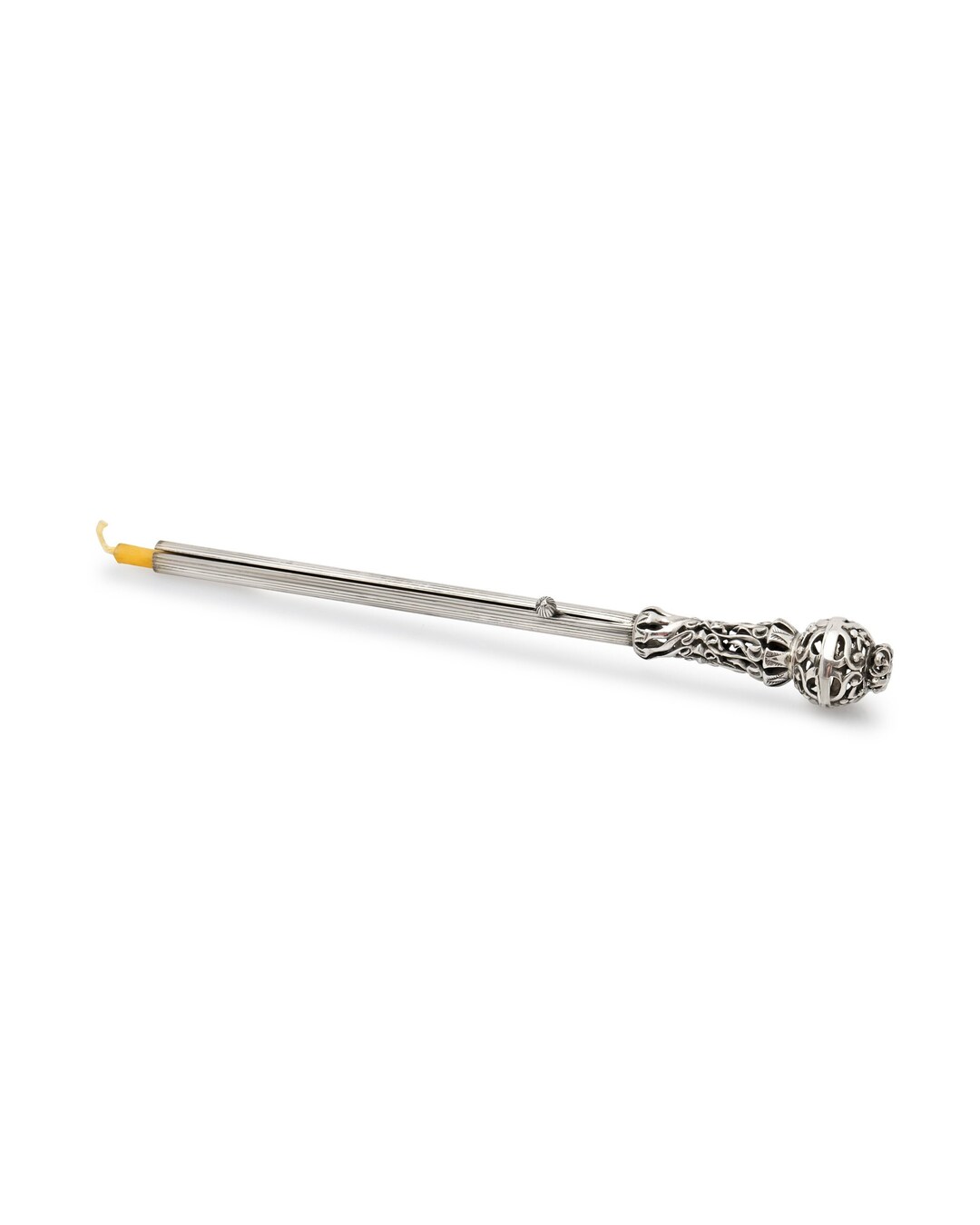 Stunning Large Sterling Silver Filigree Candle Lighter - Shabbat