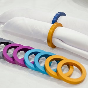 Colorful & Beautiful Anodized Aluminum Napkin Holder Rings - Custom Matte Finish color - Double Purpose Tableware Gift