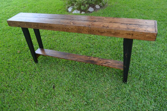 Distressed Sofa Table With Black Legs Distressed Sofa Table With Black Legs, Distressed Sofa Table