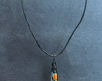 Dichroic Fused Glass Pendant Necklace