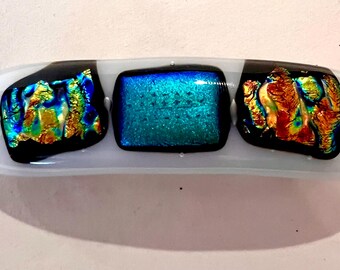 Dichroic Fused Glass Barrette