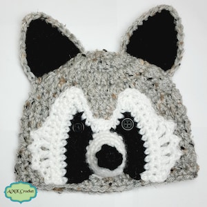 PDF Crochet Pattern for Newborn Raccoon Hat and Tail Photo Prop, Woodland Creature Newborn Photo Prop Pattern Instant Download PDF File