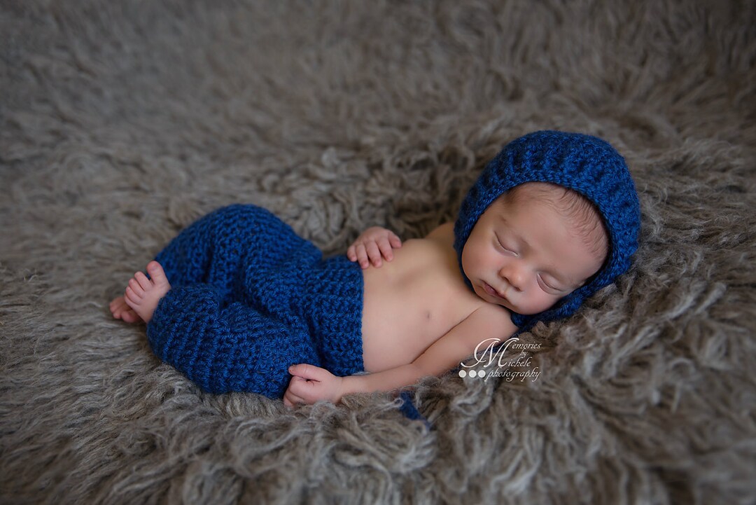 PDF Pattern Crochet Newborn Baby Boy Hat and Pants Set, Newborn