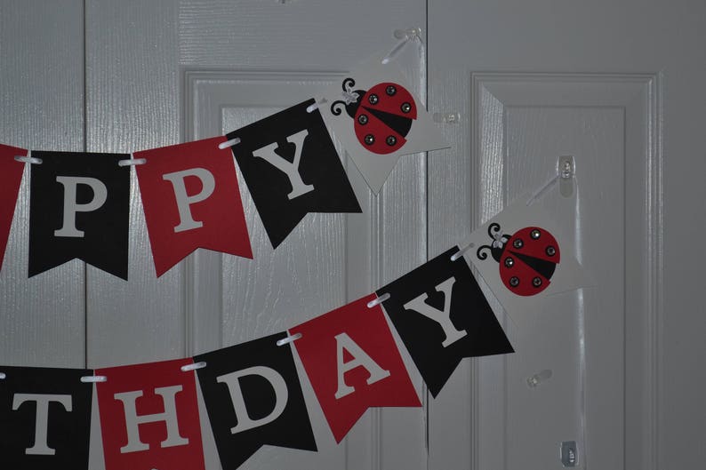 Ladybug Birthday Banner Ladybug First Birthday Ladybug Photo Prop Ladybug Happy Birthday Banner Ladybug Decorations Ladybug Party