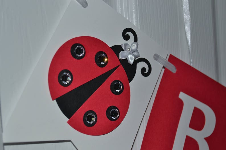 Ladybug Birthday Banner Ladybug First Birthday Ladybug Photo Prop Ladybug Happy Birthday Banner Ladybug Decorations Ladybug Party