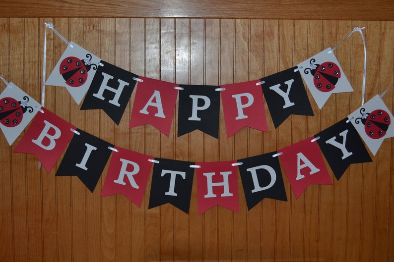 Ladybug Birthday Banner Ladybug First Birthday Ladybug Photo Prop Ladybug Happy Birthday Banner Ladybug Decorations Ladybug Party