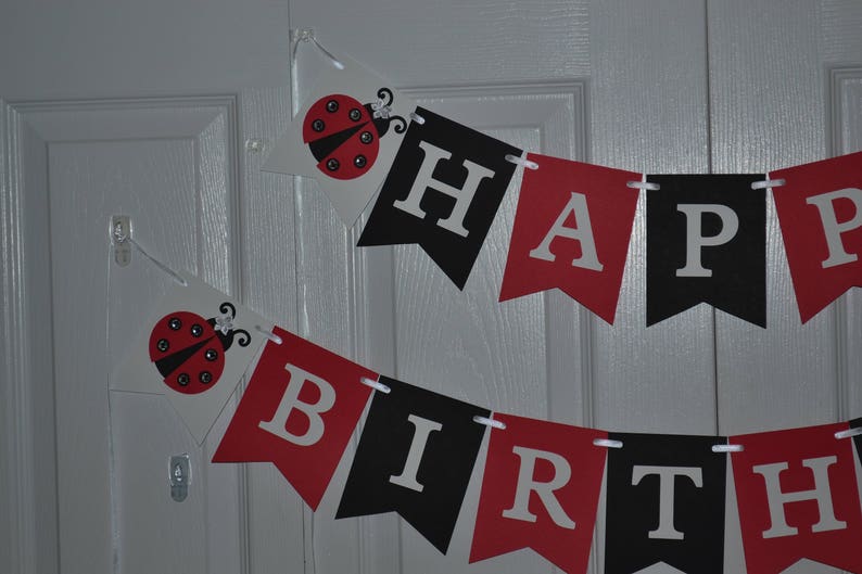 Ladybug Birthday Banner Ladybug First Birthday Ladybug Photo Prop Ladybug Happy Birthday Banner Ladybug Decorations Ladybug Party