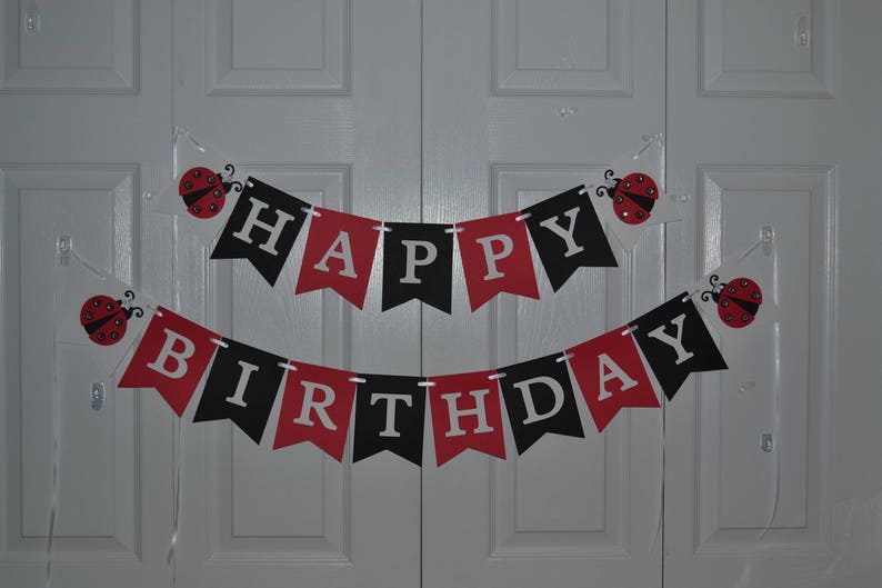 Ladybug Birthday Banner Ladybug First Birthday Ladybug Photo Prop Ladybug Happy Birthday Banner Ladybug Decorations Ladybug Party
