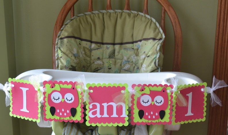 Baseball “I AM 1” Highchair Banner – Pink & White First Birthday Decor, Sports Theme Party Supplies - View #3