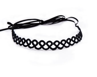 Tatting Pattern -Tatted Choker with satin ribbon by Decoromana (PDF)