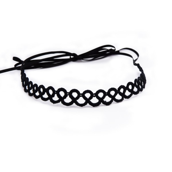 Tatting Pattern -Tatted Choker with satin ribbon by Decoromana (PDF)