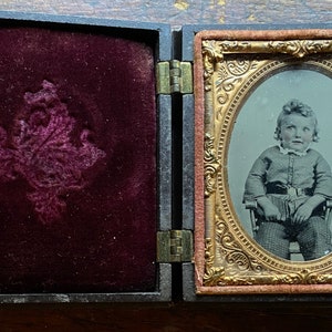 Ninth Plate Ruby Ambrotype of a Interesting Child