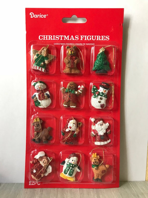 Miniature Dollhouse Mini CHRISTMAS Tree ~ 12 1¼/" Resin Sparkly Rustic Ornaments