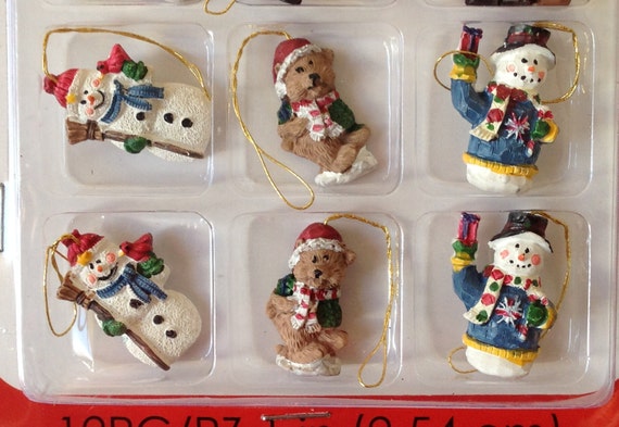 Miniature Dollhouse Mini CHRISTMAS Tree ~ 12 1¼/" Resin Sparkly Rustic Ornaments