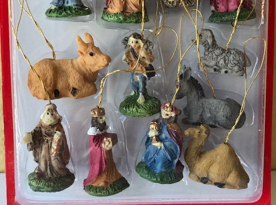 Miniature Dollhouse Mini CHRISTMAS Tree ~ 12 1/" Resin Nativity Ornaments