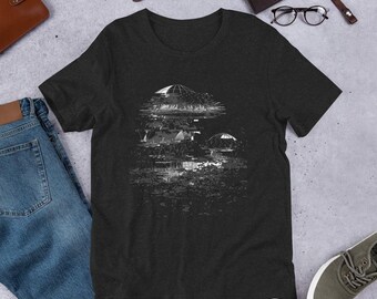 Verzerrtes Abstraktes Unisex T-Shirt - Cooles grafisches T-Shirt, abstrakte Kunst Shirt, modernes Design, Geschenk für Männer oder Frauen