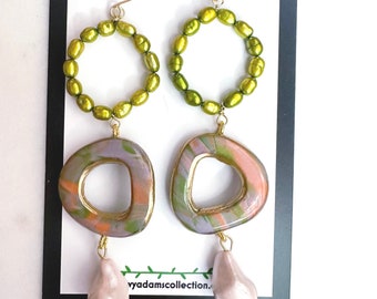 Retro Swirl Collector’s Statement Drop Earrings