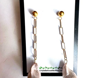 Baroque Pearl Chain Drop Earrings