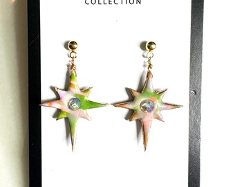 Retro Swirl Starbust Dangle Earring