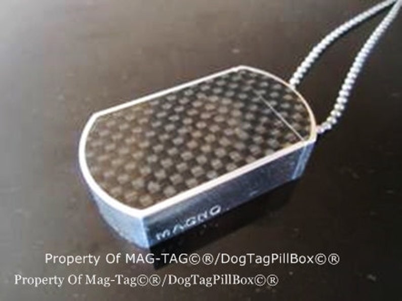Dogtag Pill Box ©® Dog Tag Pill Box Milspec Carbon Fiber Inlay Limited