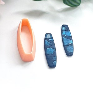 Cortador de argila pendurado. Ferramenta de corte de argila polimérica para fazer brincos de argola Huggie e contas de colar com pingentes multigotas. Formato retangular fofo.