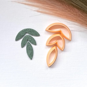 Emporte-pièce triple feuille en argile : set de découpe pour les créateurs de boucles d'oreilles en pâte polymère.