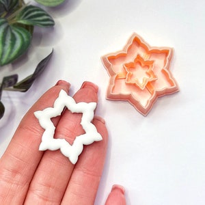 Snowflake Clay Cutter. Xmas Star Skinny Shape Polymer Clay Tools for Jewellery, Earring & Pendant Makers. Christmas Handmade Craft Supplies.