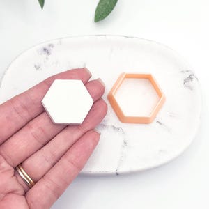 Hexagon Clay Cutter: Shape-Cutting Tool for Polymer Clay Jewellery Makers of Earrings & Pendants.
