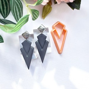 Art Deco Dagger Clay Cutter: Spear Cutting Shape Tool For Polymer Earring & Pendant Jewellery Makers