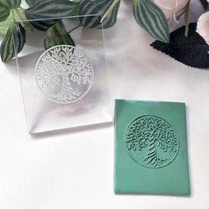 Tree of Life Texture Stamp | Acrylic Clear Embossing Plate | Springtime Earring and Pendant Clay Tools | Aslo Cookie & Cupcake Decorating