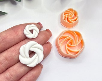 Entwined Clay Cutter 1 --Round Donut Twisted Polymer Clay Cutting Tools for Circle Embossed Stud Earrings & Knot Pendant Jewellery Makers.