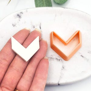Chevron Clay Cutter: Polymer Clay Cutting Shape for Earring & Jewellery Pendant Makers. Arrow-Shaped.