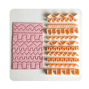 Clay Cutters Blades Choose Your Slicer Wavy Lines Stamp Polymer Clay Edge Pattern Cutter image 1