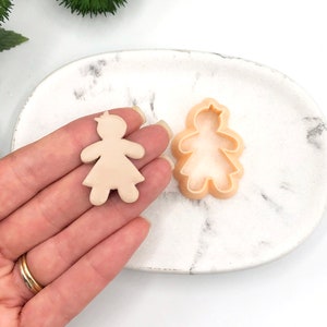 Gingerbread Girl Clay Cutter: Polymer Clay Christmas Cutting Tool for Jewellery Earring Makers.