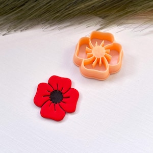 Poppy Clay Cutter. Flower Shape Cutting Tool for Polymer Clay Jewellery, Pendant & Earrings Makers.