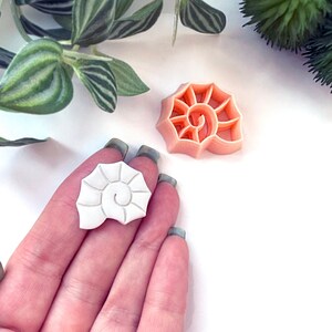 Spiral Shell Clay Cutter For Polymer Clay Makers of Handmade Earrings & Pendants. Snail Seashell Mold. Embossed Jewellery Cutting Tools UK.