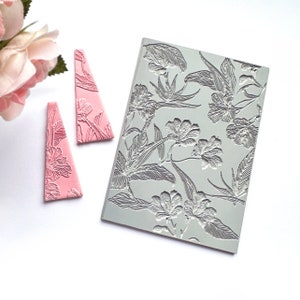 Bird of Paradise Texture Stamp: Rubber Floral Stamping Mat - Polymer Clay Jewellery & Earring Makers