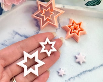 Star Donut Clay Cutter Celestial Earring & Necklace Pendant Makers Polymer Clay Tools UK • Christmas Handmade Jewellery and Ornament Crafts