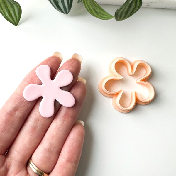 Organic Flower Clay Cutter • Splat Cutting Shape Earring & Jewellery Pendant Makers Floral Polymer Clay Tools Uk