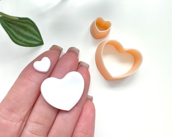 Bubbled Heart Clay Cutter Love Shape Valentine Mould for Earring & Pendant Makers Polymer Clay Tools - Mini to Large Sizes.