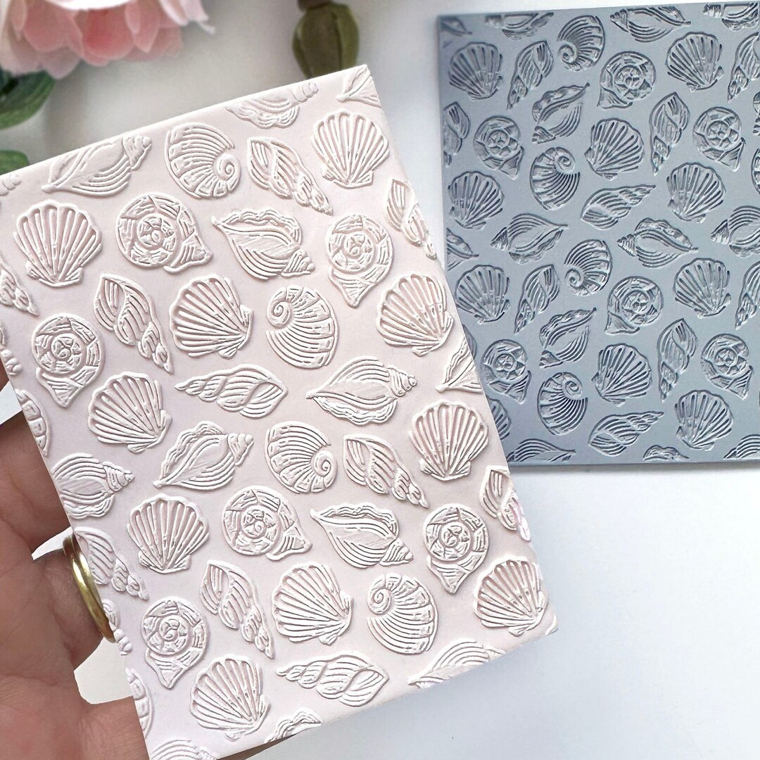 Seashells Texture Stamp, Rubber Mat With Sea Shells Pattern. Tools for ...