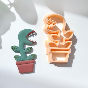 Monster Plant Clay Cutter. Venus Piranha Fly Trap Halloween Inspired Shape. Jewellery Earring & Pendant Makers Polymer Clay Mold Tool UK